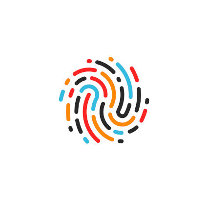 Multicoloured Fingerprint Graphic