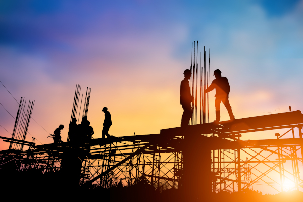 Silhouette of Construction Workers