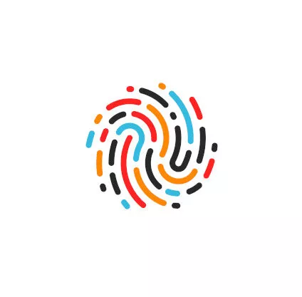 Multicoloured Fingerprint Graphic