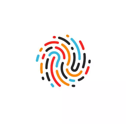 Graphique d'empreinte digitale multicolore