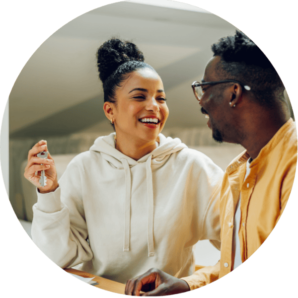 Couple with Key Circle Image