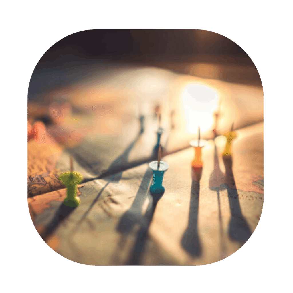 Pins on a map representing Refugee Settlement ILR
