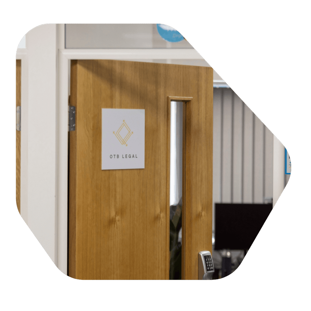 OTB Legal office door. Refugee Settlement ILR Lawyers UK