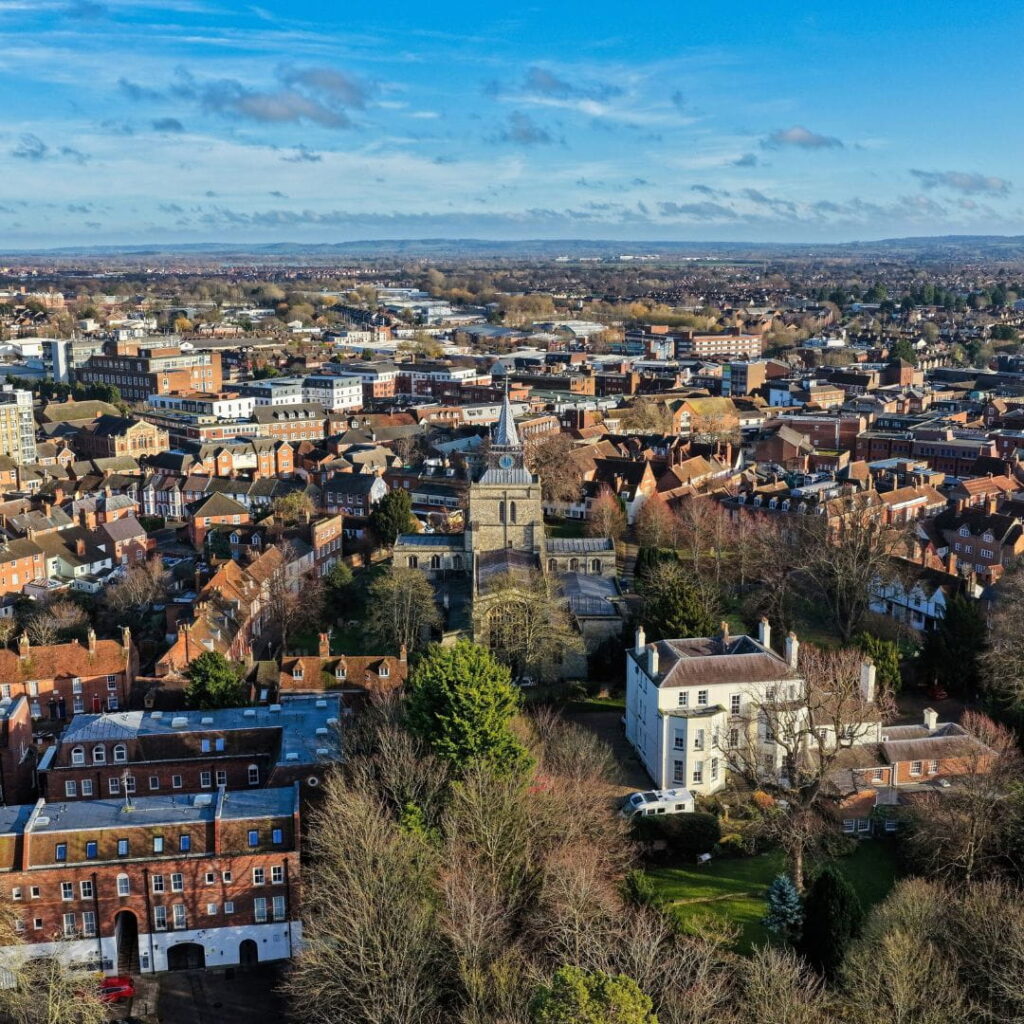 View of Aylesbury from above. Immigration Lawyer Aylesbury