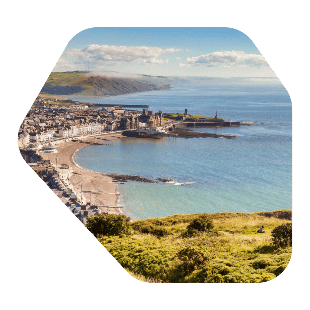 View of Aberystwyth coastline. Immigration Lawyer Aberystwyth