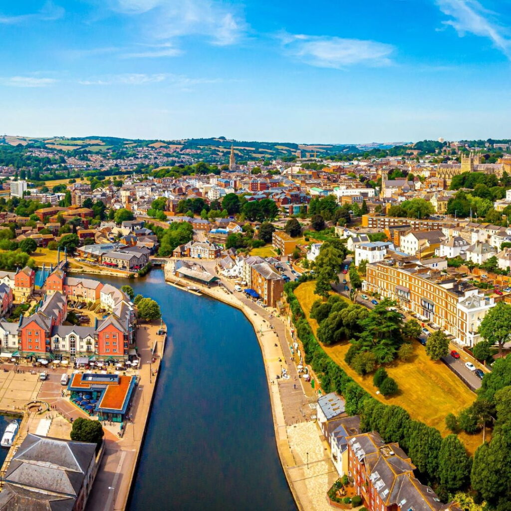 Sky View of Exeter. Immigration Lawyer Exeter