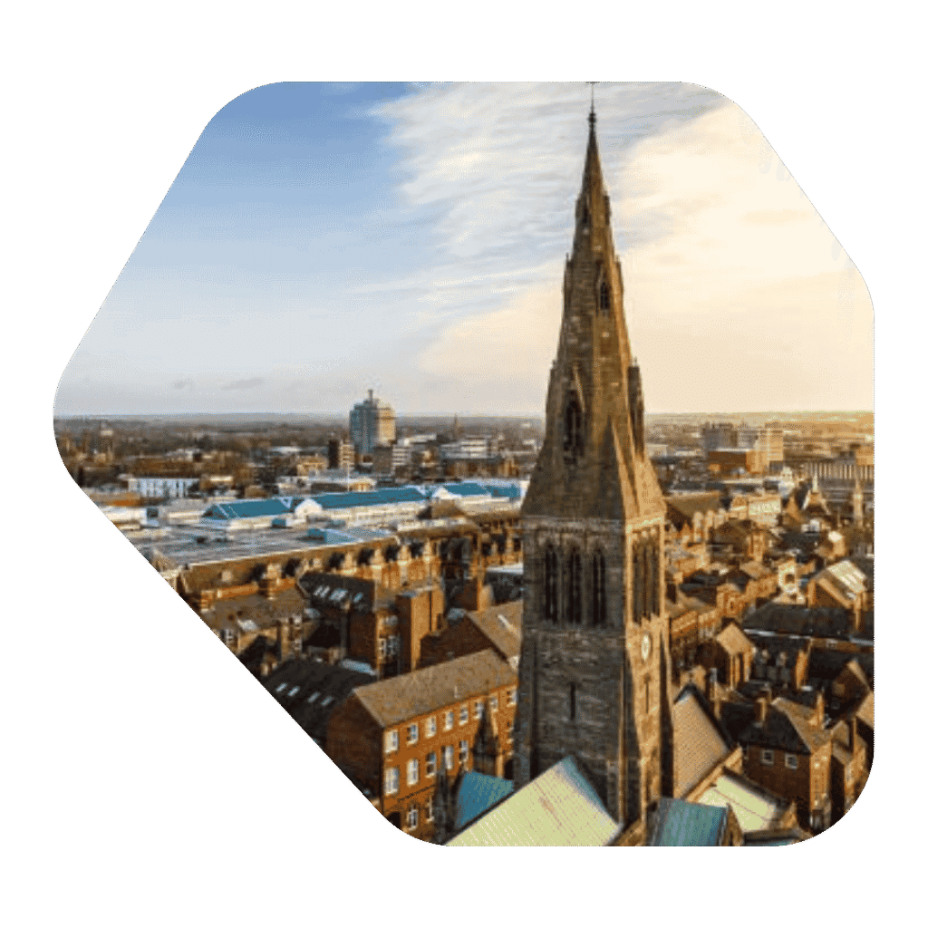 City Sky View of Leicester. Immigration Lawyer Leicester
